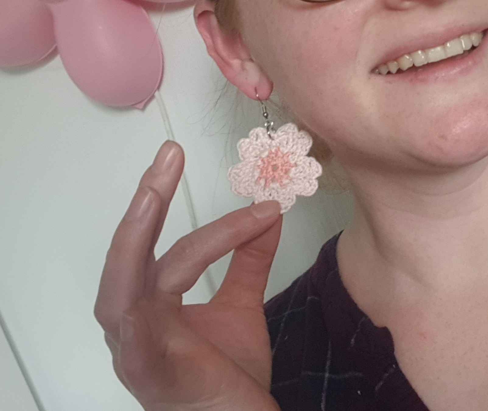 Crochet Sakura Earrings